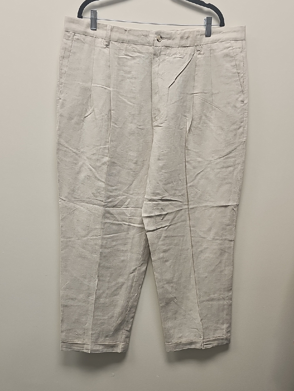 Charter Club Men's Linen-Blend Chinos in Light Cream